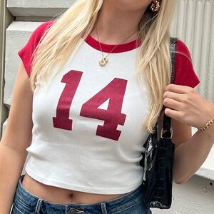 cropped jersey top